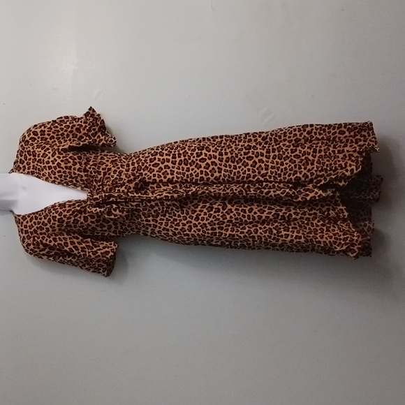 Sunny Girl Dresses & Skirts - Sunny Girl size 8 women's leopard print brown/black high low midi length dress.